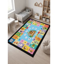 SonicTouch Çocuk Oyun Halısı Türkçe Eğitici Hayvanlar Alfabeli Halı Kaymaz Dijital Baskı 70x120cm