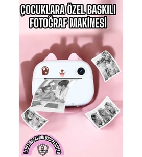Çocuk Fotoğraf Makinesi Dijital HD Video Rulo Kağıt Baskılı Yazıcı