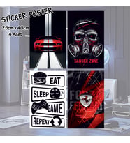 genç oyuncu odası spor araba yazılar - 4 adet yapışkanlı poster sticker etiketler - dolap cam oda için
