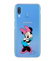 Samsung Galaxy A40  Kamera korumalı Tıpalı  Kapak Minnie Mouse Tasarımlı  Şeffaf Kılıf