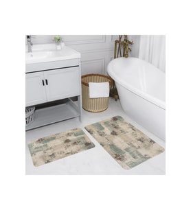 Rovigo Home Dijital Baskılı 2'li Banyo paspas Takımı RVG5228 (Yeşil)