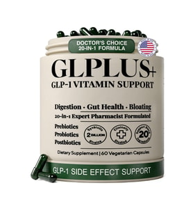 Plus+Ultra GLPLUS+ GLP-1 Companion Gut Supplement Prebiotic Probiotic Postbiotic 60 Capsul.