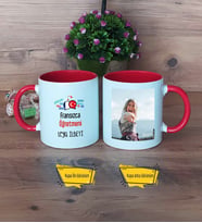 Fransızca Öğretmeni Kupa Bardak Kırmızı Fotoğraflı Öğretmenler Günü Hediyesi