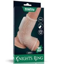 Censan Vibrating Drip Knights Ring with Scrotum Sleeve (Beyaz)