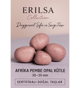 Sertifikalı Afrika Pembe Opal Taşı Kütle 30–35 mm Duygusal Şifa ve Sevgi Enerjisi (Çok Renkli)