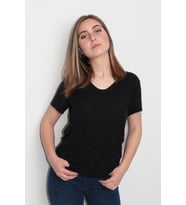 Rich Kadın Organik V Yaka T-shirt %100 Pamuk Tişört