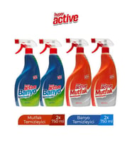 HYPER ACTIVE MUTFAK TEMİZLEYİCİ X 2 ADET + BANYO TEMİZLEYİCİ X 2 ADET