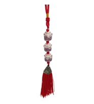Üçlü Mor Maneki Neko Şans Kedisi Araba Süsü No.5MR
