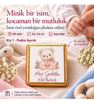 Kişiye Özel Yenidoğan Bebek Hatıra Etiketi 100 Adet 36 × 36 mm Kuşe Kâğıt