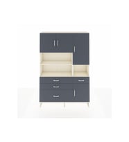 Arges Gardrop 9 Raflı 4 Çekmeceli 4 Kapaklı 132x30x195 Aytaşı-Antrasit