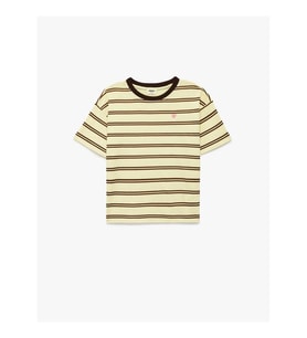 Koton Kalp Detaylı Çizgili Sarı Kız Çocuk T-Shirt 6SKG10427AK