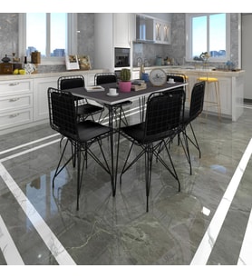 Knsz masa sandalye takımı hem75mazlum grisyh 130*070 sm 6 sandalye syhsyh sırt minderli