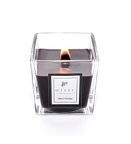 Large Siyah Ahşap Fitilli Black Vanilya Vegan Mum (8x8 cm)