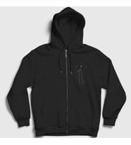 Presmono Unisex Siyah Rainbow Pilot Airplane Uçak Fermuarlı Kapüşonlu Sweatshirt 410840tt