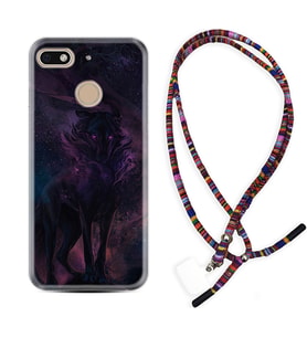 General Mobile GM8 Go GM9 GM20 Pro Plus Kılıf Boyun Asklı Rasta Silikon Black Purple Wolf 1791