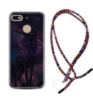 General Mobile GM8 Go GM9 GM20 Pro Plus Kılıf Boyun Asklı Rasta Silikon Black Purple Wolf 1791