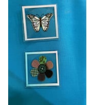 6X6 CM KELEBEK VE ÇİÇEKLİ ŞEFFAR ARMA YAMA DİKİŞ AKSESUARI