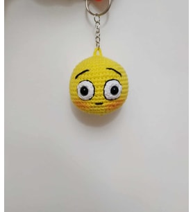 Şaşkin Surat Emoji Amigurumi Organik Anahtarlik Oyuncak