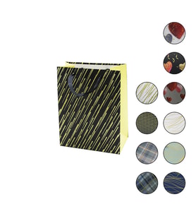 12 ADET KÜÇÜK=18 X 23X 10CM HEDİYELİK KARTON ÇANTA RENKLİ DESENLİ SİMLİ - SİMSİZ KURDELA - İP KULP (5680)