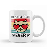 Best Cat Dad Ever Retro Design for Cats Lover Dads Aşk Kedi Kupa Bardak Porselen