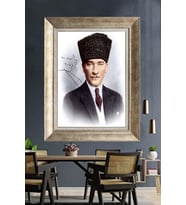 Gümüş Çerçeveli Atatürk Tablo za313