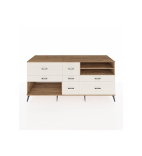 Kronos Konsol 2 Raflı 7 Çekmeceli  220x59x99 Çam-Çam/Aytaşı