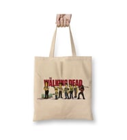 The Walking Dead Simpsonized Beyaz Bez Çanta Uzun Saplı Alışveriş Çantası Plaj Çantası