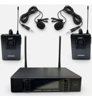 Rose RW-211-YY UHF Kablosuz Telsiz Çift Yaka Mikrofon 2x100 Kanal