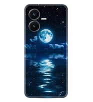 Vivo Y22S Kılıf Resimli Desenli Baskılı Silikon Night Moon 1133