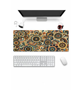 SonicTouch Klavye Mousepad 32x70cm Dikişsiz Pürüzsüz Sıvı Geçirmez Kaymaz Taban Çiçek Rüyası
