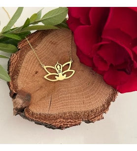 Kişiye Özel 925 Ayar Gümüş Yoga Lotus Om Kolye