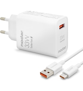 Nodar Type-C Hızlı Şarj Seti 33W USB Adaptörlü - Beyaz ND1006