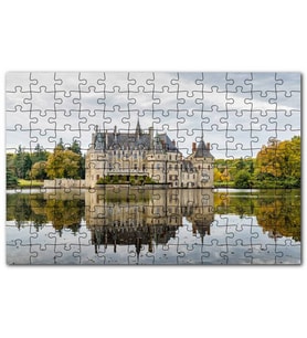 Cakapuzzle Göl Kıyısındaki Görkemli Şato ve Orman Puzzle Yapboz MDF (Ahşap) (120 Parça)