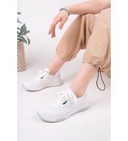 Beyaz Kadın Fileli Sneaker Günlük Ayakkabı (Beyaz)