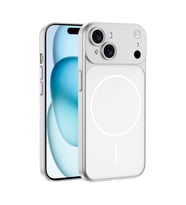 iPhone 14 Kılıf M-Safe Şarj Özellikli Kamera Korumalı Spark Kılıf (Gümüş)