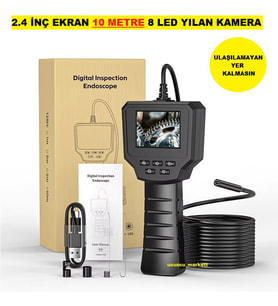 2.4 İNÇ EKRAN 10 METRE 8 LED YILAN KAMERA