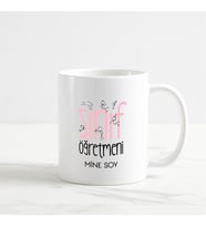 Sınıf Öğretmeni Kupa Bardak (10. Tasarım) (Beyaz)