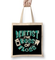 Dentist The Boss of Floss Cute Dentistry Bez Çanta Uzun Saplı