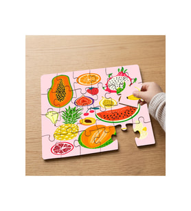 Tropikal Meyveler Tasarımlı 24 Parça Ahşap Çocuk Puzzle MPK0693