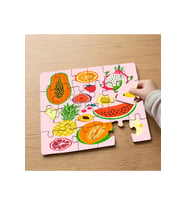 Tropikal Meyveler Tasarımlı 24 Parça Ahşap Çocuk Puzzle MPK0693