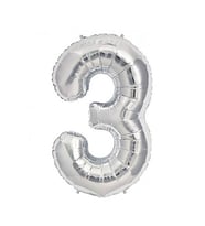 3 Rakam Folyo Balon Gümüş