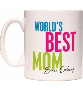 Worlds Best Mom Anneler Günü İsme Özel Kupa Bardak