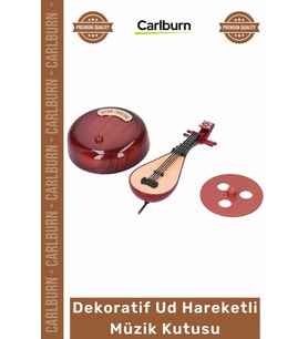 #Ud Ahşap Görünümlü Dekoratif Zanaat Dönen Mekanizmalı Estetik Deneyim Ud Hareketli Müzik Kutusu