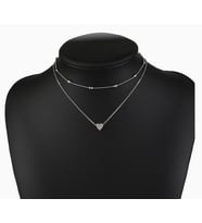 Modern Romantizm: Gümüş Renkli Top Zincirli Kalp Gerdanlık Kolye - Stil Sahibi Kadınlara Kız Bayan Hanıma Eşe Sevgiliye Hediyelik Ürün Doğum Günü Yıldönümü Özel Gün Aksesuar Hediye Takı Kolye Set
