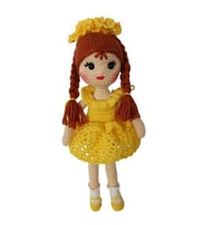 Sarı Karanfil Bebek Amigurumi Organik Oyuncak