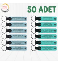 Gök Mavi & Turkuaz, 50’li Set, İsim Yazılabilen Anahtarlık, Kozmetik Mağazası Müşterilerine Hediye