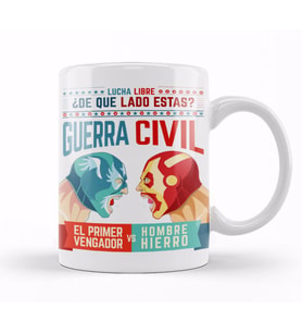 Lucha Libre Cap Ve Iron Man Kupa Bardak Porselen