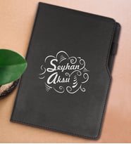 BK Gift Kişiye Özel İsimli Siyah Termo Deri Not Defteri 15x21cm-6