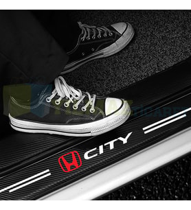 Honda City Logo Karbon Kapı Eşiği Koruma Araba Etiket Oto Sticker Yapıştırma 4 Parça
