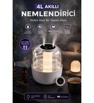 Nem Kontrollü 4L Hava Nemlendirici Dijital Ekran Çift Sprey LED Işıklı Aromaterapi Uyumlu